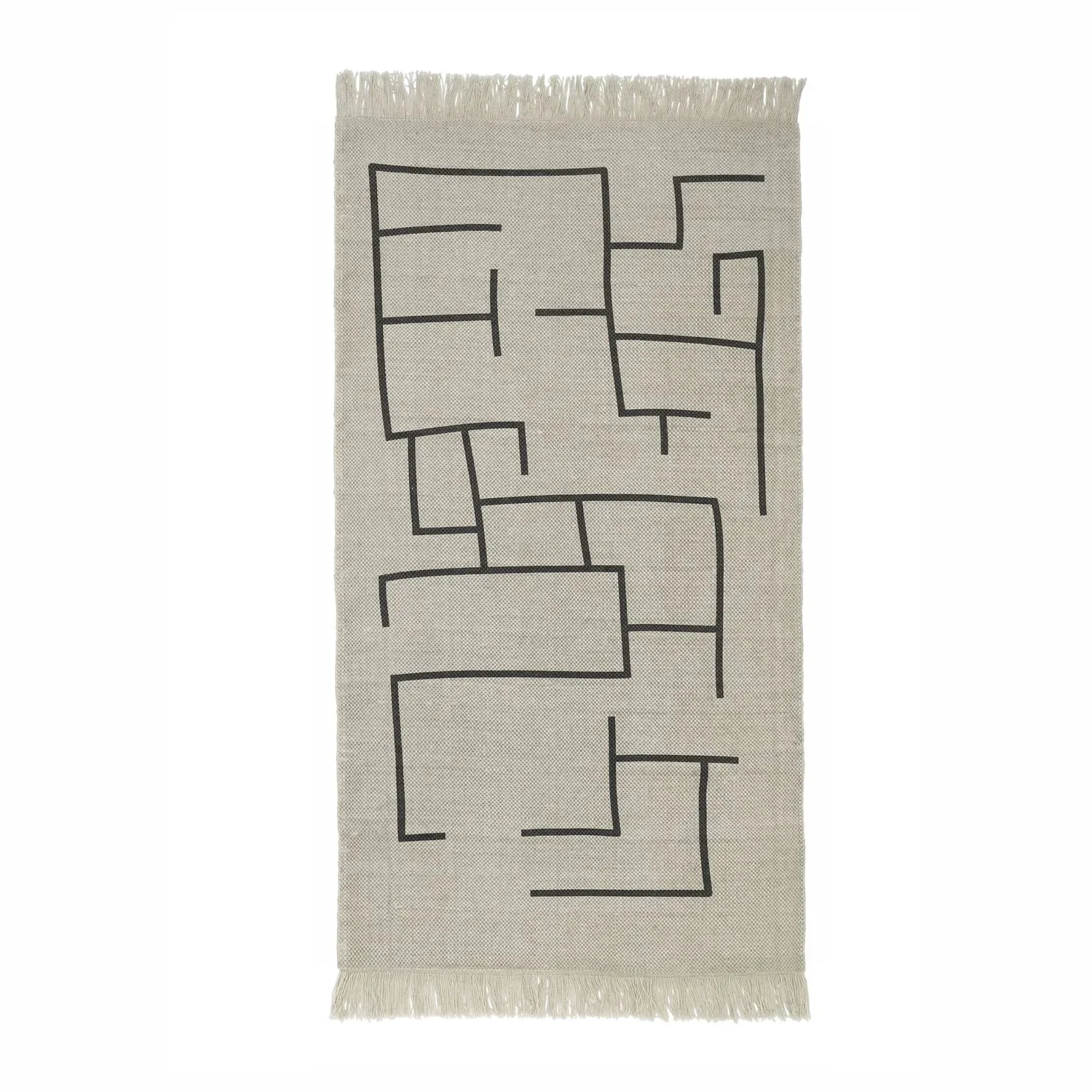 "Kids Concept Teppich Geometrie 90x130cm, grau image"