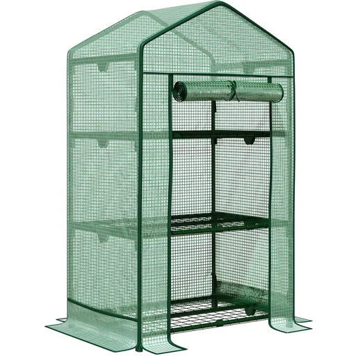 "Spitzengewächshaus mini - 3 Ebenen - Rolltor - 69 x 49 x 125 cm image"
