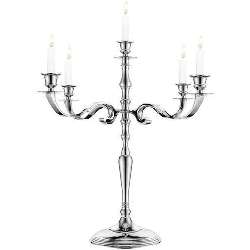 "Kerzenständer silber glänzend Aluminium 60cm 5-armig Kandelaber image"