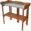 Garten-Pflanztisch mit Zinkblech und Holzablage - Blumentisch - klappbar - 94 x 40 x 86 cm