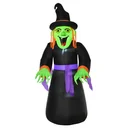 Aufblasbare Hexen Hexenkessel Figur Luftfigur Halloween Deko mit LED Beleuchtung Polyester Schwarz 100 x 100x 252 cm