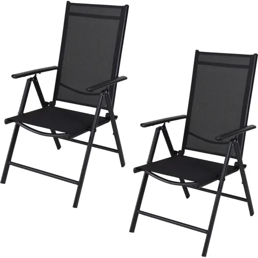 "Pro Garden Gartenstuhl / Klappstuhl / Campingstuhl - klappbar - Schwarz - 2 STUPS image"