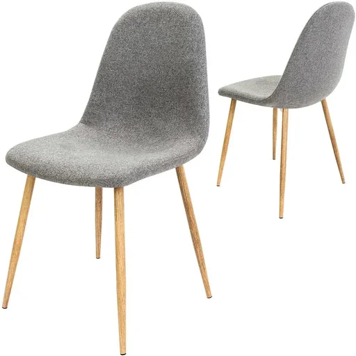 "Design-Stuhl mit Stoffbezug hellgrau 4 Stück image"