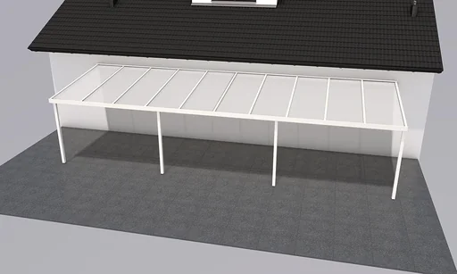"Terrassendach Premium, weiß, 10140 x 3060 mm - Polycarbonat Stegplatten 16 mm, opal image"