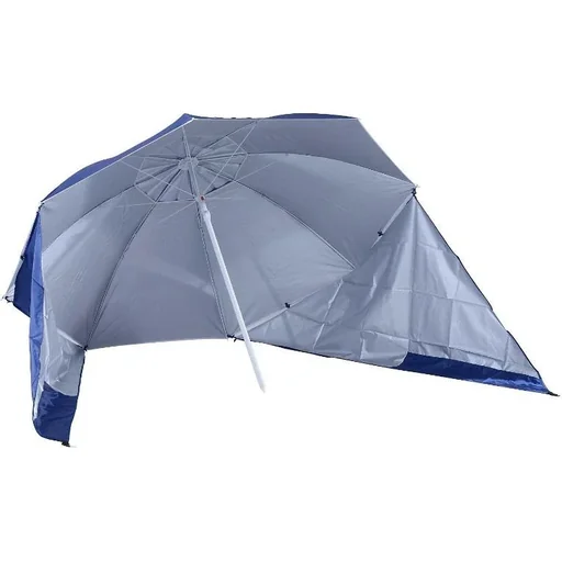"2 in 1 Strandschirm Sonnenschirm 210cm Blau image"