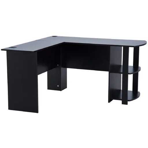 "Eckschreibtisch Schreibtisch Staufach Schwarz L136 x B130 x H72cm image"