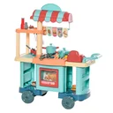Kinderküche mit Zubehör 50-Teilige Spielküche Spielzeugküche Kunststoff Blau+Rot+Orange 79,5 x 33 x 90,5 cm