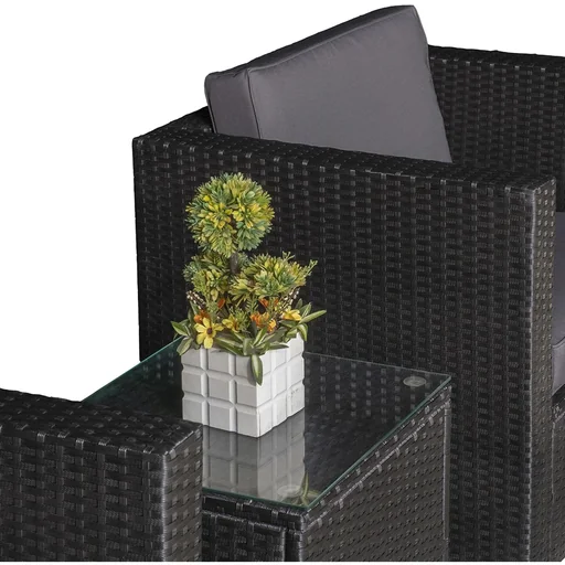 "3-tlg, Polyrattan Gartengarnitur Gartenmöbel Garten-Set Sitzgruppe Loungeset inkl, Sitzkissen image"