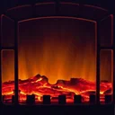 Elektrischer Kamin mit Heizung und offenem Flammeneffekt 2000W weiß
