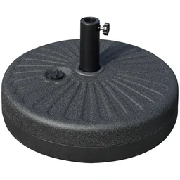 Sonnenschirmfuß 22 kg für Sonnenschirmstangen 38/48 mm Zement Schwarz Ø51 x 12H 