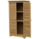 Gartenschrank mit Lamellentüren natur