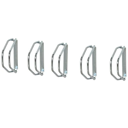 "Fahrradparker Fahrradständer Mehrfachständer Bügelparker Boden- und Wandmontage Stahl Silber 5 Fahrräder 29 x 32,5 x 8,2 image"