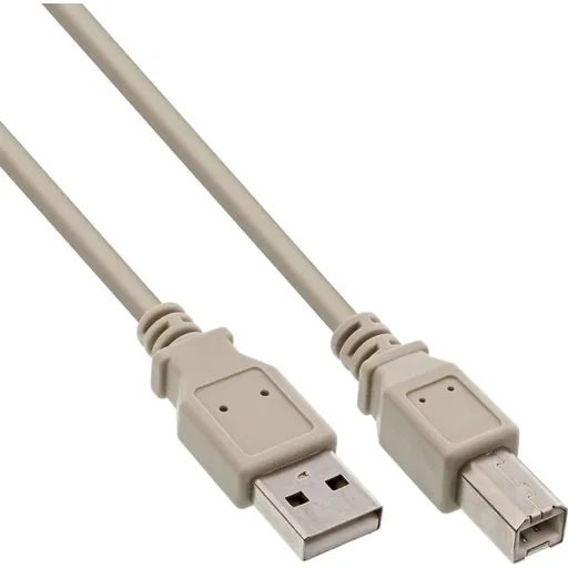 "InLine® USB 2.0 Kabel, A an B, beige, 3m image"