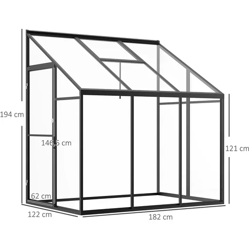 "Begehbares Gewächshaus transparent - 182 x 122 x 194 cm image"