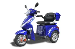 Elektro Dreirad blau - herausnehmbarer Li-Io Akku 20 Ah - 25 km/h - Seniorenmobi