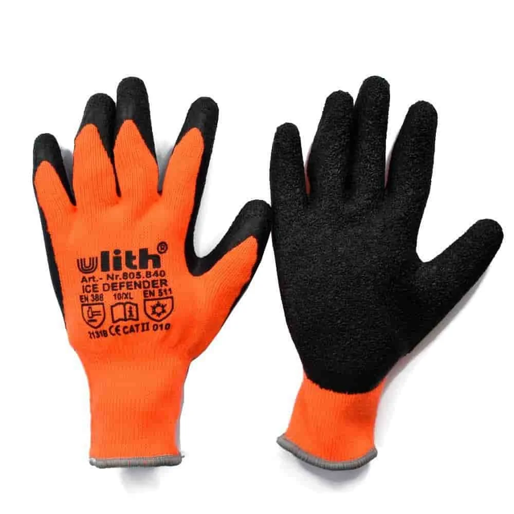 "Winter Arbeitshandschuhe, XL/10, Warnorange, Latex, Schnittfest image"