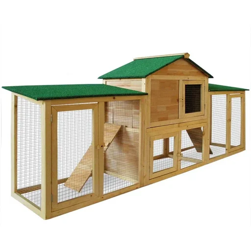 "Kaninchenstall 204 x 45 x 84 mit 2 Etagen image"