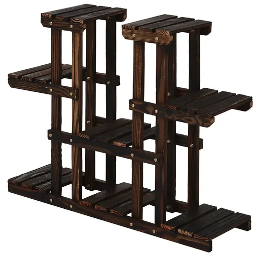 "Vierstufiges Blumenregal dunkelbraun image"