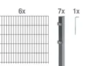 Doppelstabmattenzaun Komplettset, anthrazit, Höhe 120 cm, Länge 12 m