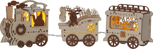 "LED-Weihnachtszug mit Beleuchtung, Holzoptik image"
