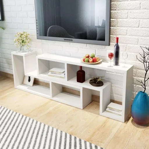"TV-Schrank doppelt L-förmig weiß image"
