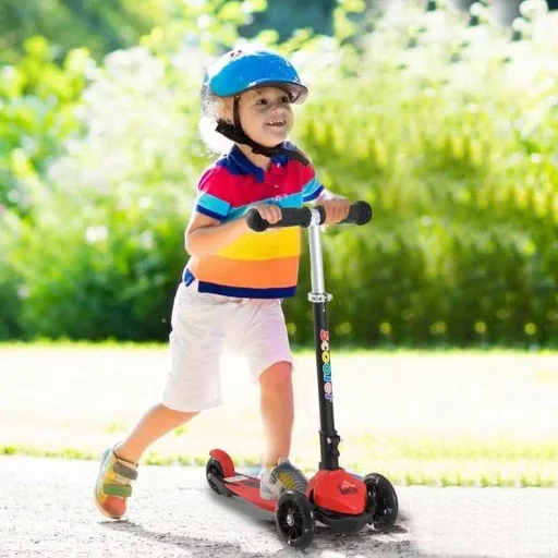 "Tretroller Scooter Kinderroller 3 Räder Rot image"