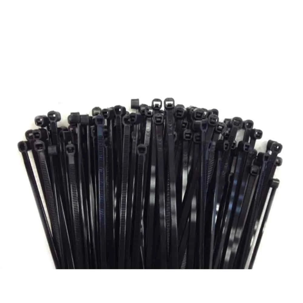 "Kabelbinder schwarz, 100 Stück, 250x7,6 mm, UV-beständig, Polyamid PA6.6 image"