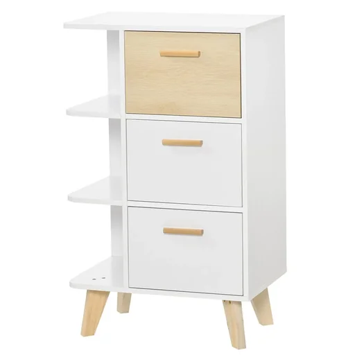 "Sideboard Kommode Schrank mit 3 offenen Ablagen Schubladen Aufbewahrungsschrank Mehrzweckschrank für Wohnzimmer Schlafzi image"