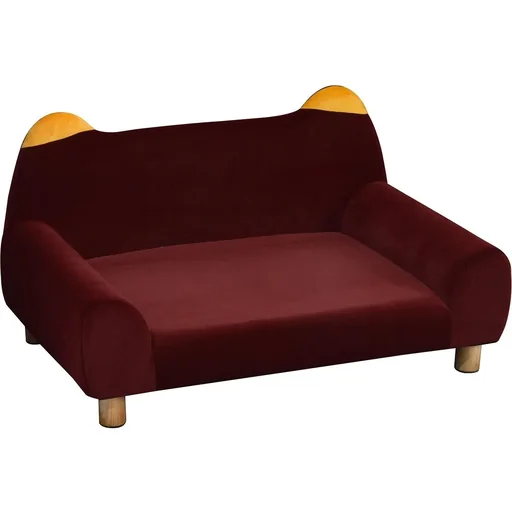 "Pawhut Hundesofa mit Tierohrendesign rot image"
