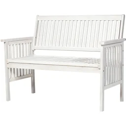 2-Sitzer Sitzbank Gartenbank Holzbank Bank mit Armlehne Landhausstil Akazienholz