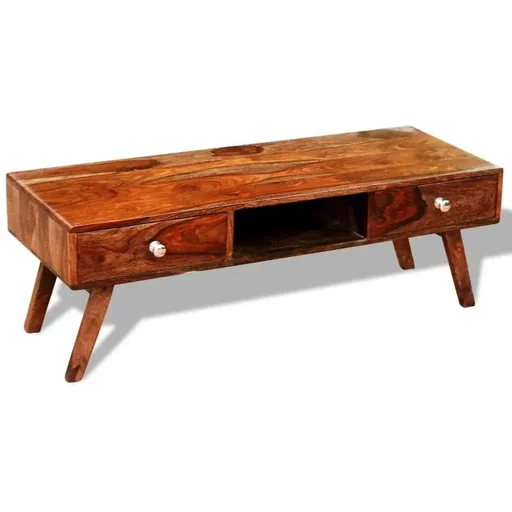 "TV-Schrank mit 2 Schubladen 40 cm Massivholz Sheesham image"
