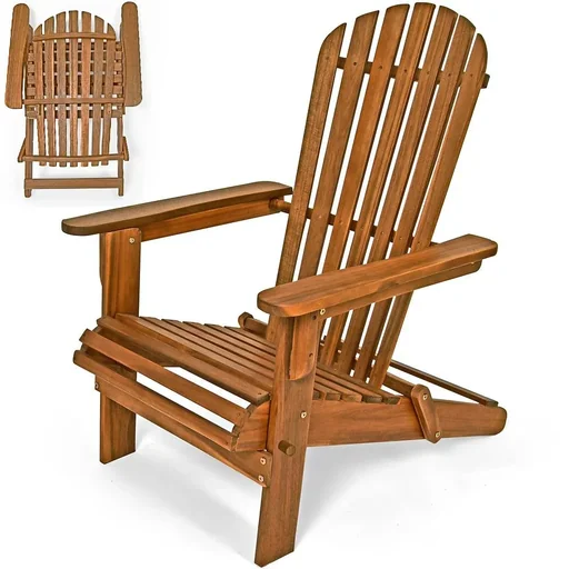 "Adirondack Gartenstuhl / Liegestuhl - Akazienholz - faltbar image"