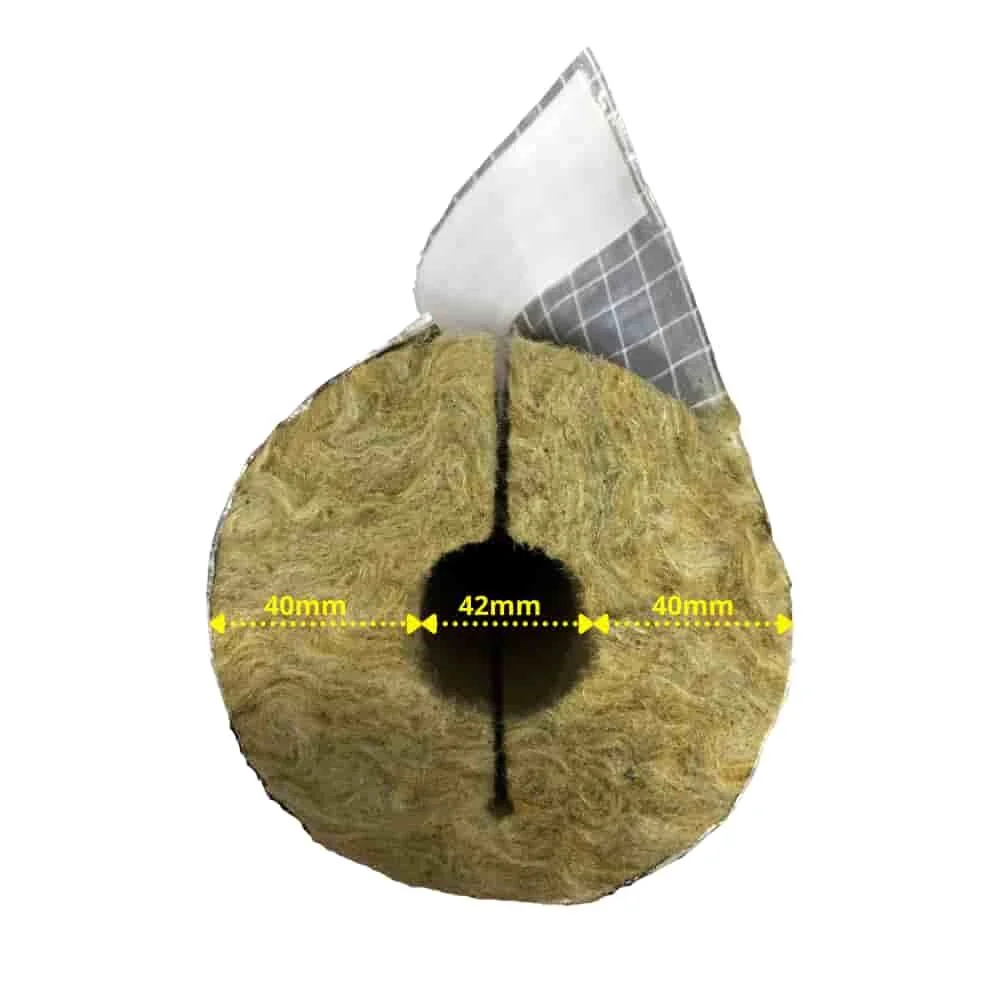 "Rohrisolierung Steinwolle alukaschiert, Ø 42 x 40mm, selbstklebend, 1m image"