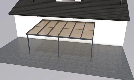 "Terrassendach Premium, anthrazit, 6110 x 4060 mm - Polycarbonat Stegplatten 16 mm, bronze image"