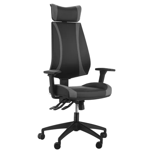 "Bürostuhl Schreibtischstuhl mit Wippenfunktion Rückenlehne Kopfstütze höhenverstellbar ergonomisch Schaumstoff Nylon Sch image"