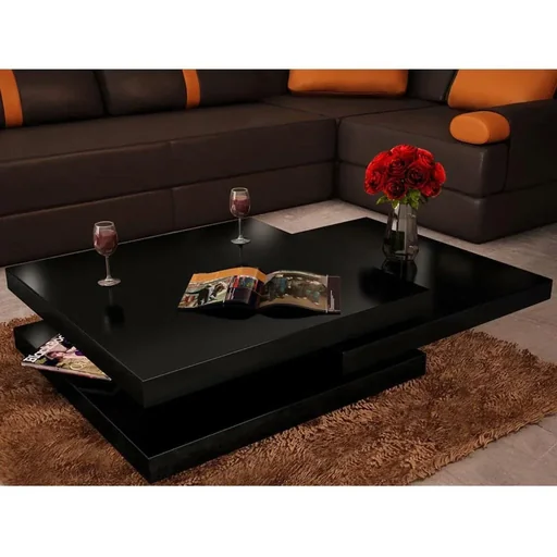 "Couchtisch mit 3 Schichten Hochglanz schwarz image"