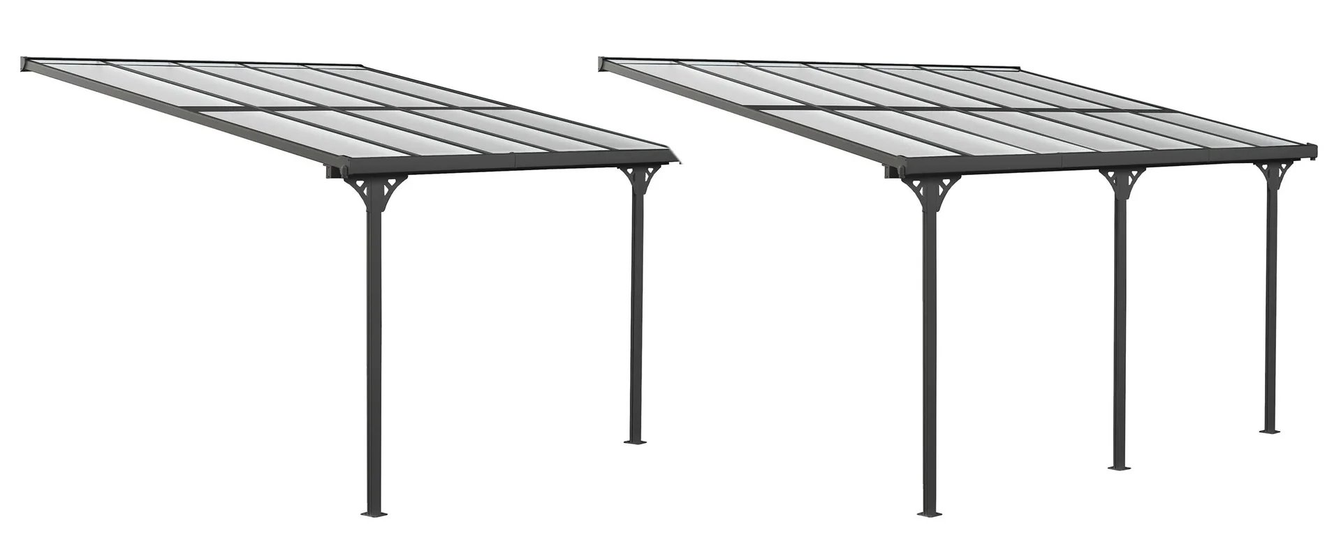 "Westmann Terrassenüberdachung Bruce 313, 313×300×270 cm, Schwarz – Aluminium mit Polycarbonatdach image"