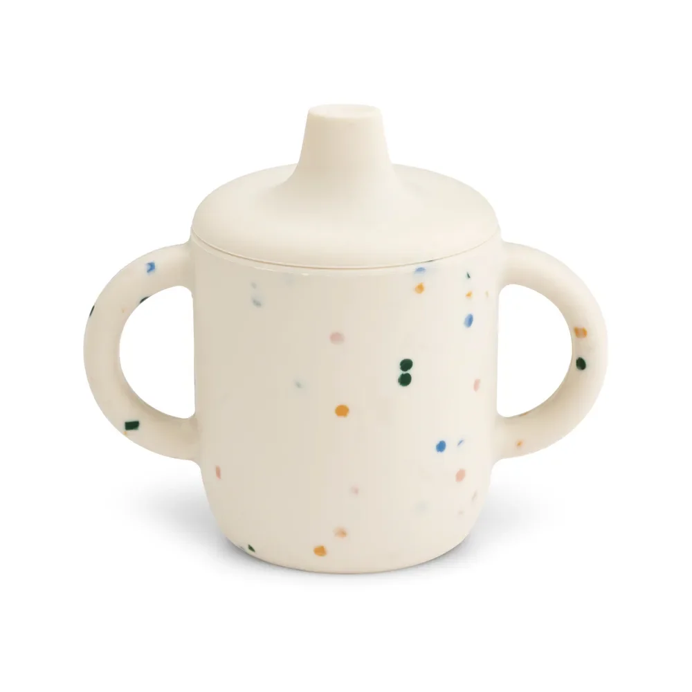 "Liewood Trinklerntasse - Neil Sippy, 150 ml, Silikon, Farbe: Splash dots / Sea shell image"