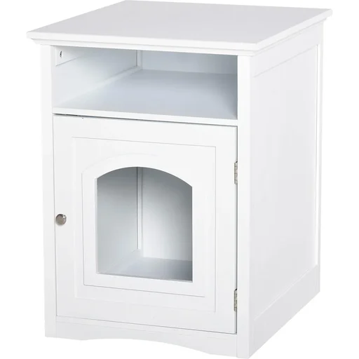 "3in1 Toilettenschrank für Katzen weiß image"