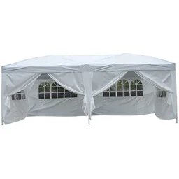 3x6 m Faltpavillon Pavillon Partyzelt Gartenzelt inkl. 6 Seitenteile Weiß