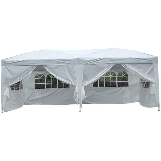 "3x6 m Faltpavillon Pavillon Partyzelt Gartenzelt inkl. 6 Seitenteile Weiß image"