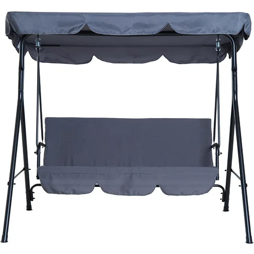 "Hollywoodschaukel Gartenschaukel 3-Sitzer grau image"