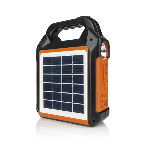 "Solar-Generator Kit mit eigenem Solarpanel, Radio und Lautsprecher, 10000mAh schwarz/orange image"