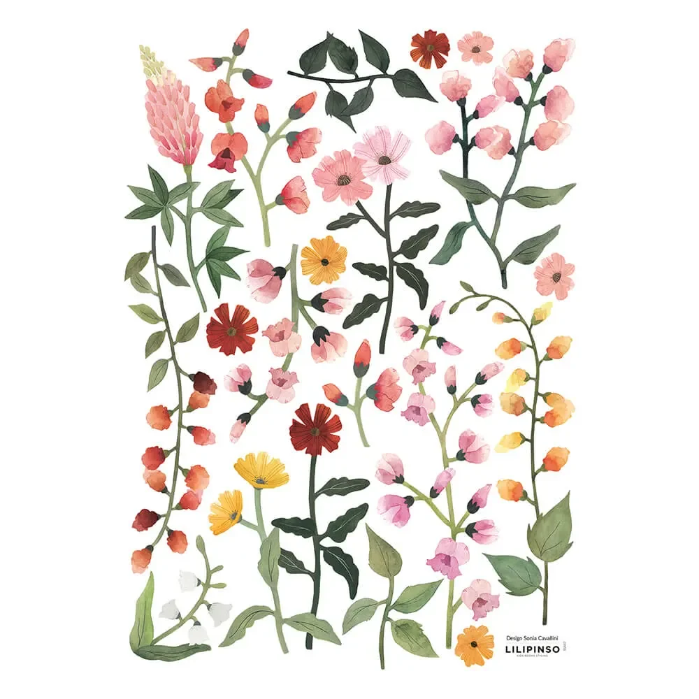 "Lilipinso Wandsticker A3 buntes Blumensortiment image"