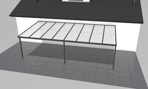 "Terrassendach Premium, anthrazit, 8125 x 4060 mm - Polycarbonat Stegplatten 16 mm, opal image"
