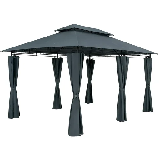 "Pavillon Gartenzelt / Partyzelt - 3x4m - Metall-Seitenteile - wasserabweisend - anthrazit image"