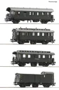 Wagenset mit vier Personenwagen der Deutschen Bundesbahn, H0