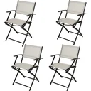 Pro Garden Klappstuhl / Klappstuhl / Gartenstuhl / Campingstuhl - mit Armlehne - 54X56X83.5cm - Weiß - 4 STUKS