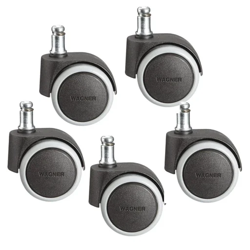 "Drehstuhlrollen/Bürostuhlrollen 5 teilig Ø 50 mm, soft, intervallgebremst, Steckstift 11 x 20 mm, Tragkraft 50 kg/Rolle image"