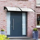 Pultvordach Vordach für Haustür 80x195x23 cm Überdachung 5mm Polycarbonat Sonnenschutz Regenschutz für draußen Alu Tran